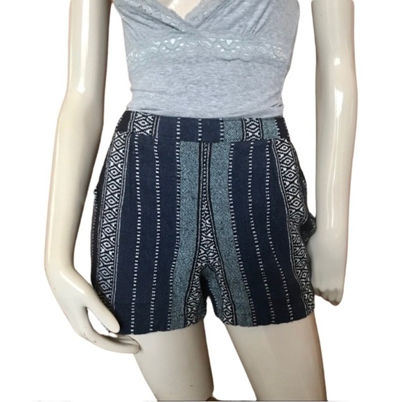 Handmade Retro 70's Inspired Festival Shorts Inn Navy With White Accents - Picture 1 of 4